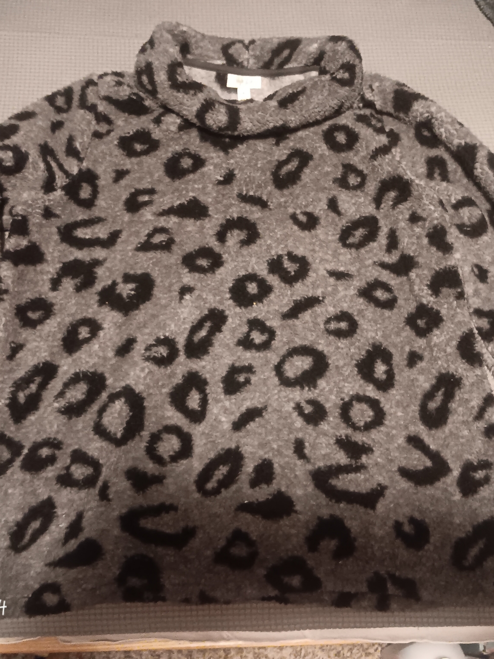Style & Co. Gray and Black Leopard-Print Cowl Neck Sweater - Picture 2 of 4